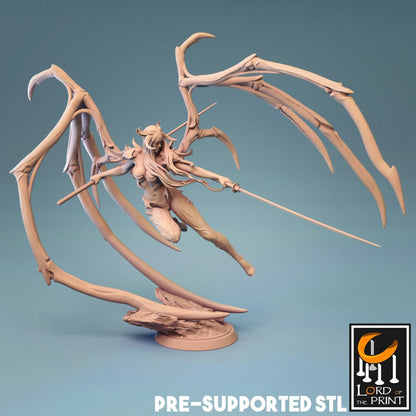 Succubus Fighter | TABLETOP SCALE | TTRPG Monster Miniature | Rescale Miniatures
