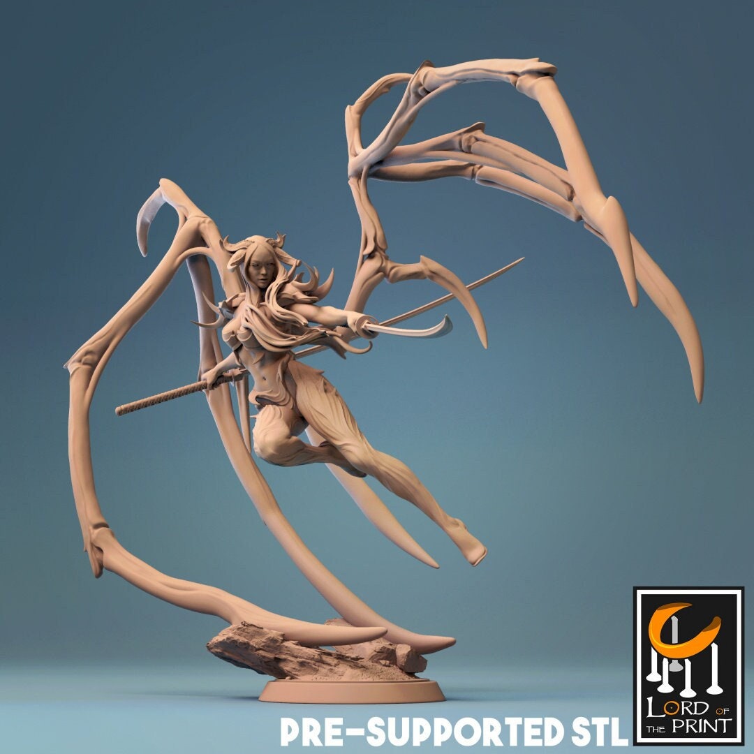 Succubus Fighter | TABLETOP SCALE | TTRPG Monster Miniature | Rescale Miniatures