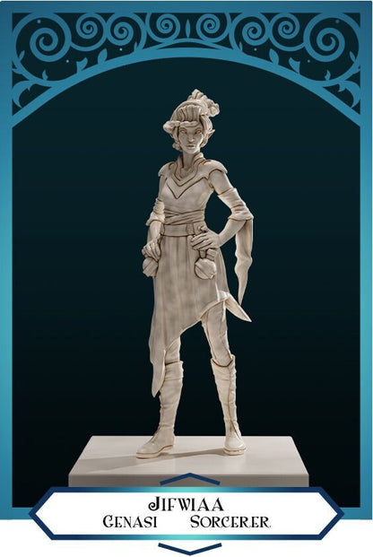 Genasi Sorcerer | D&D TTRPG Miniature | DnD Is A Woman | NO BASE