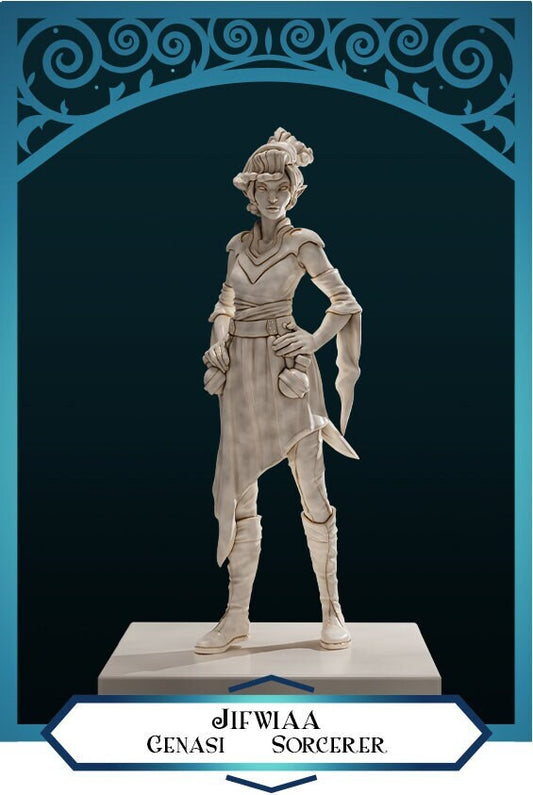 Genasi Sorcerer | D&D TTRPG Miniature | DnD Is A Woman | NO BASE