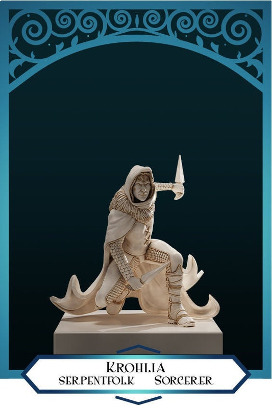 Serpentfolk Sorcerer | D&D TTRPG Miniature | DnD Is A Woman | NO BASE