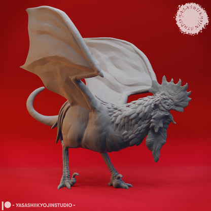 Cockatrice | TABLETOP SCALE | D&D TTRPG Miniature | Yasashii Kyojin Studio