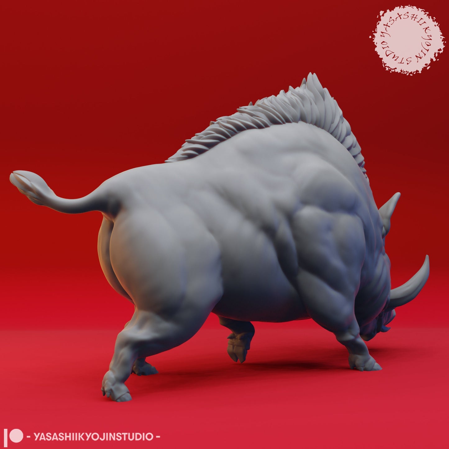 Giant Boar | TABLETOP SCALE | TTRPG Monster Miniature | Yasashii Kyojin Studio