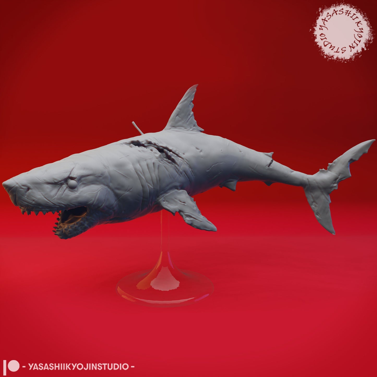 Great Wight Shark | TABLETOP SCALE | TTRPG Monster Miniature | Yasashii Kyojin Studio