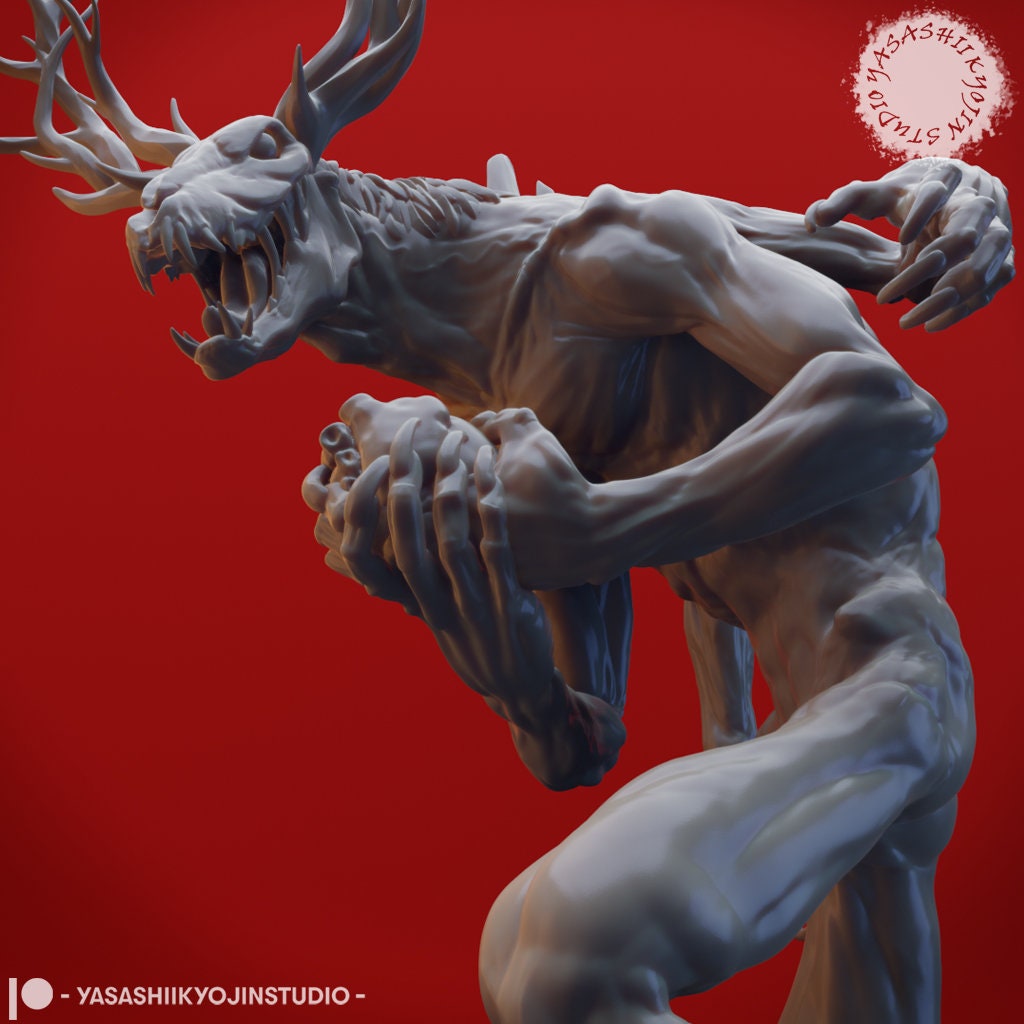Wendigo | TABLETOP SCALE | D&D TTRPG Monster Miniature | Yasashii Kyojin Studio