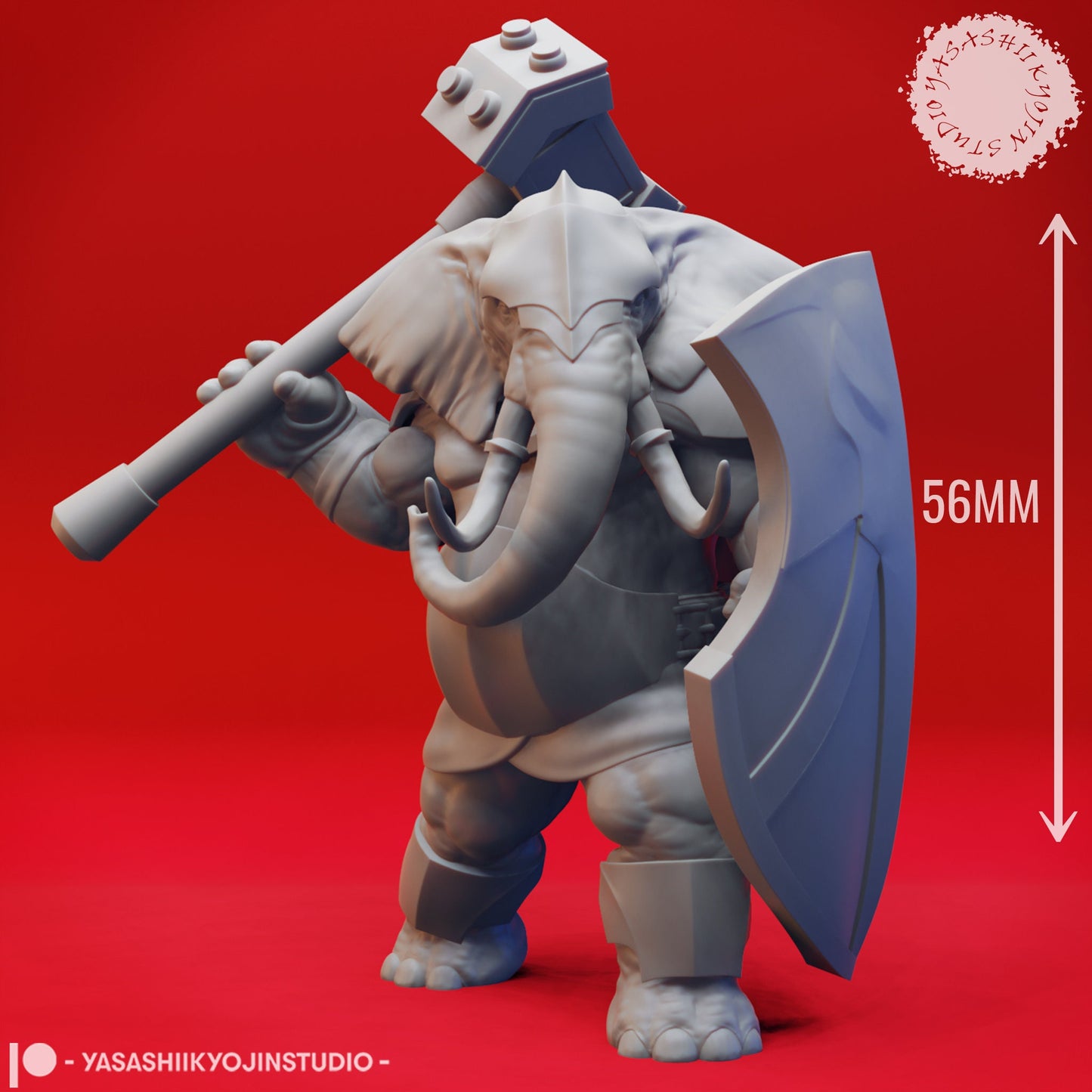 Loxodon | TTRPG Monster Miniature | Yasashii Kyojin Studio | Unpainted, Unplated Resin 8k