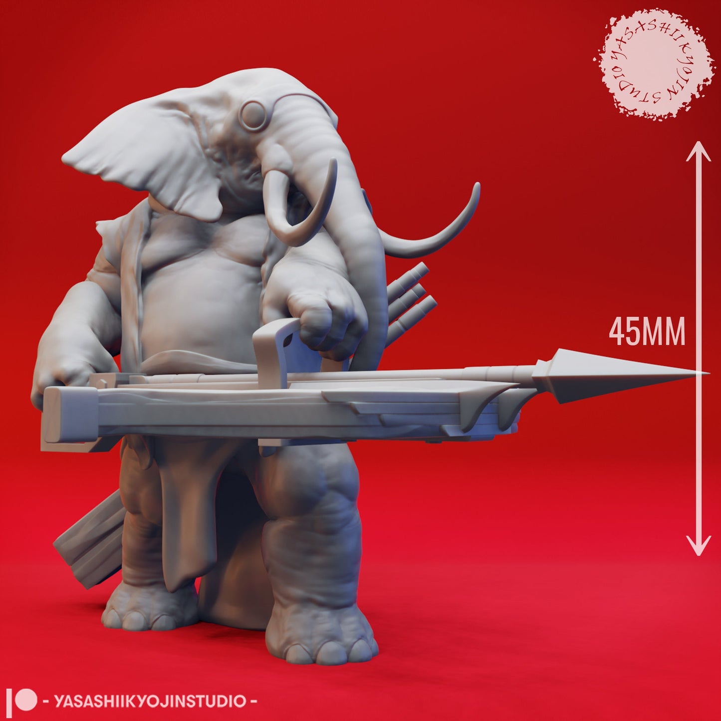 Loxodon | TTRPG Monster Miniature | Yasashii Kyojin Studio | Unpainted, Unplated Resin 8k