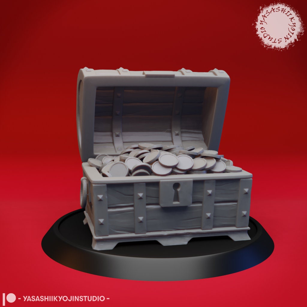 Treasure Chest Set | TTRPG Scatter Miniature | Yasashii Kyojin Studio