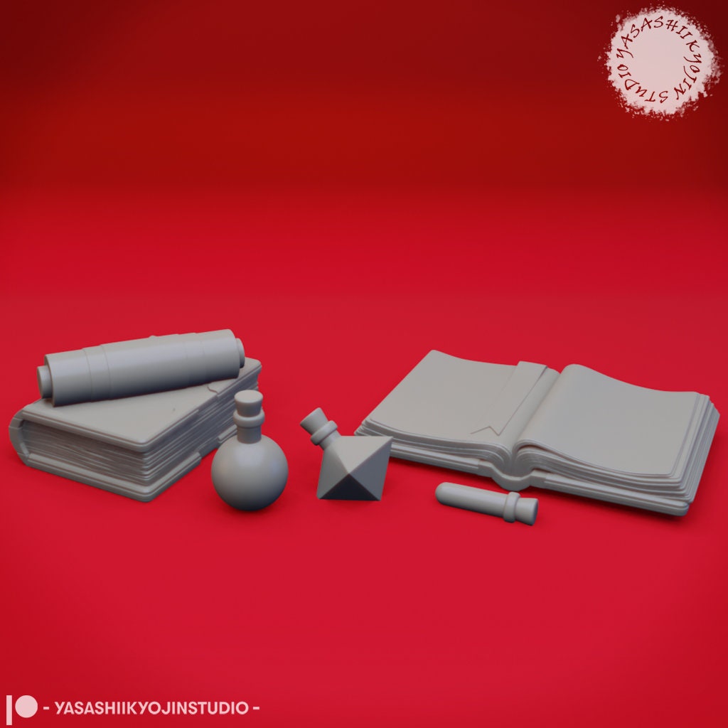Wizard Apothecary Item Set | TTRPG Scatter Miniature | Yasashii Kyojin Studio