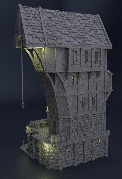 Medieval Seaside Warehouse | D&D TTRPG Playable 3D Printed Building Terrain Scenery | MiniatureLand