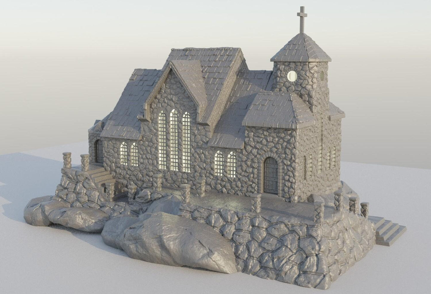 Medieval Mountain Church | D&D Playable 3D Printed Building | MiniatureLand