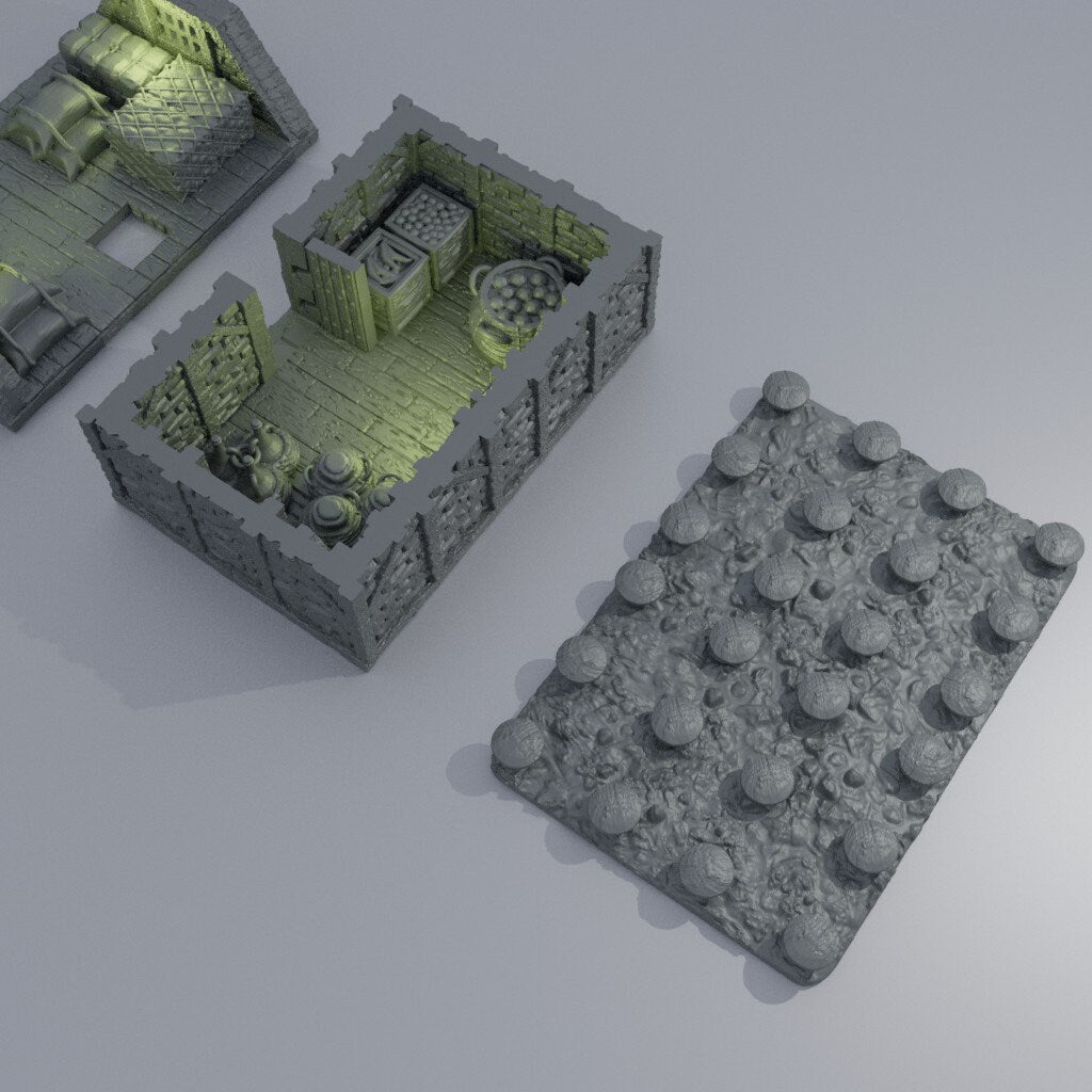 Medieval Granary | D&D TTRPG Playable 3D Printed Building Terrain Scenery | MiniatureLand