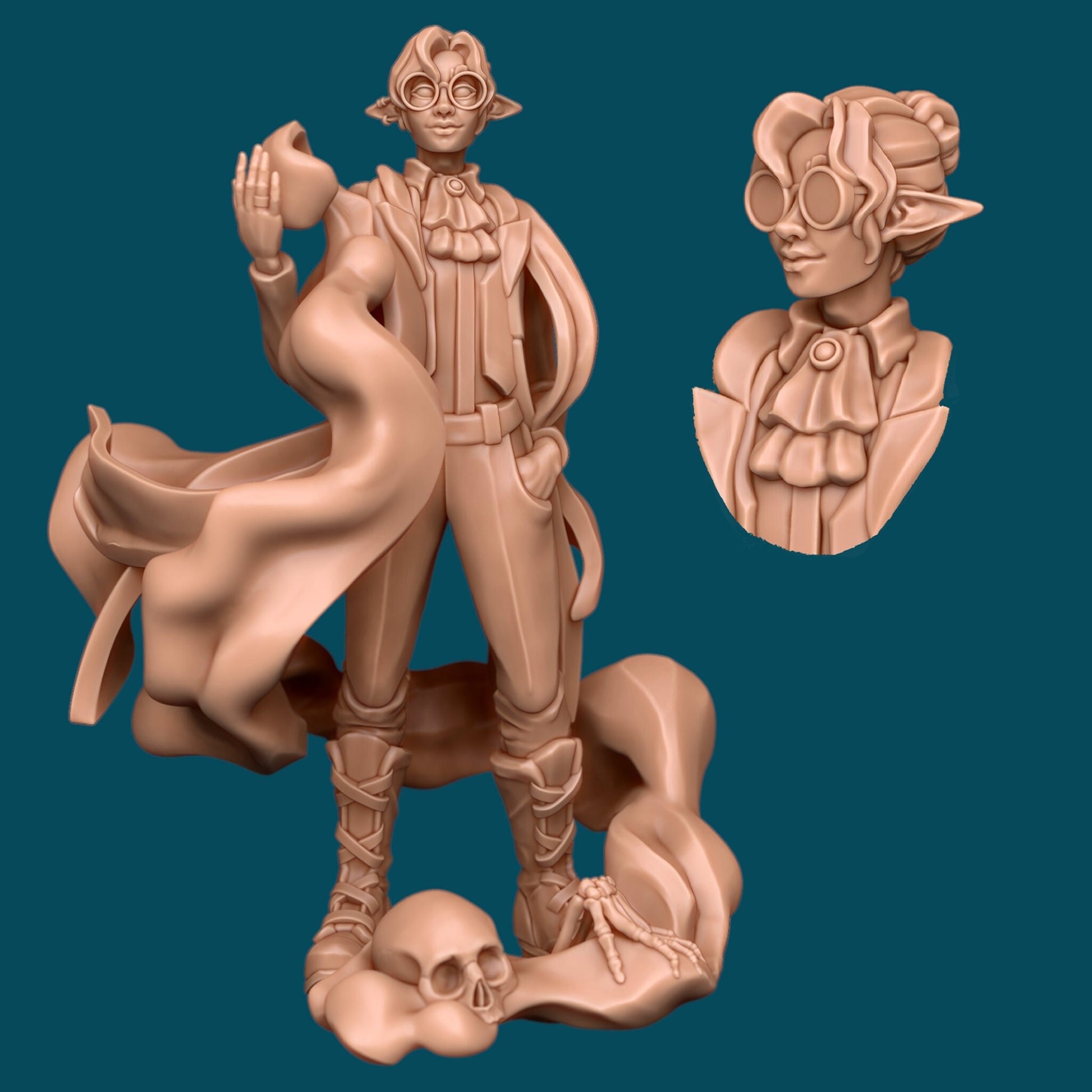 Saraanshi, a stylish necromancer | D&D TTRPG Miniature | Awkward Penguin Minis