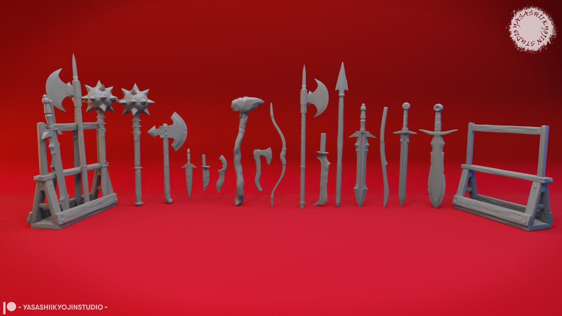Weapon Set | TTRPG Scatter Miniature | Yasashii Kyojin Studio