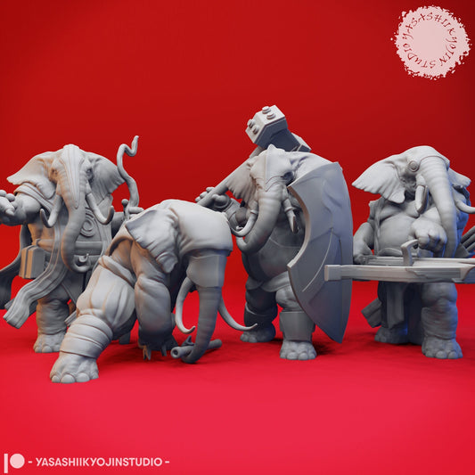 Loxodon | TTRPG Monster Miniature | Yasashii Kyojin Studio | Unpainted, Unplated Resin 8k