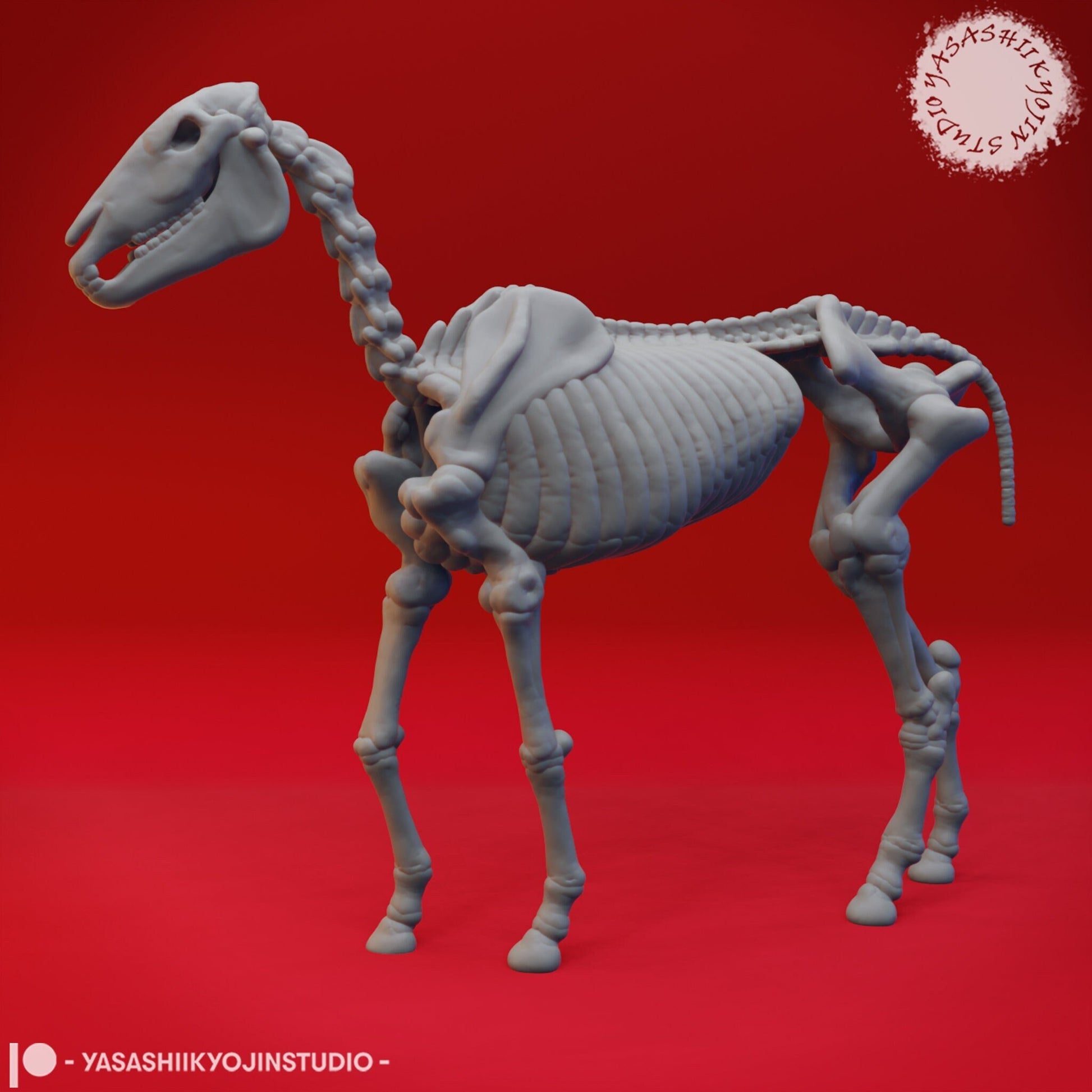 Skeleton Horse | TABLETOP SCALE | D&D TTRPG Monster Miniature | Yasashii Kyojin Studio