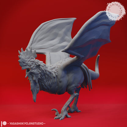 Cockatrice | TABLETOP SCALE | D&D TTRPG Miniature | Yasashii Kyojin Studio