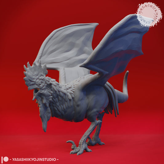 Cockatrice | TABLETOP SCALE | D&D TTRPG Miniature | Yasashii Kyojin Studio