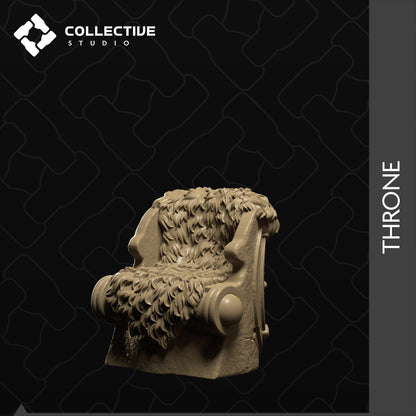 Thrones, Large, Fur, Tall, Wood | D&D Scatter | Collective Studio