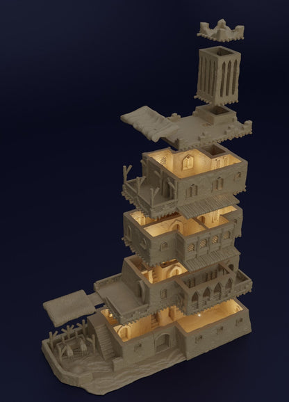 Desert Inn | D&D TTRPG Playable 3D Printed Building Terrain Scenery | MiniatureLand