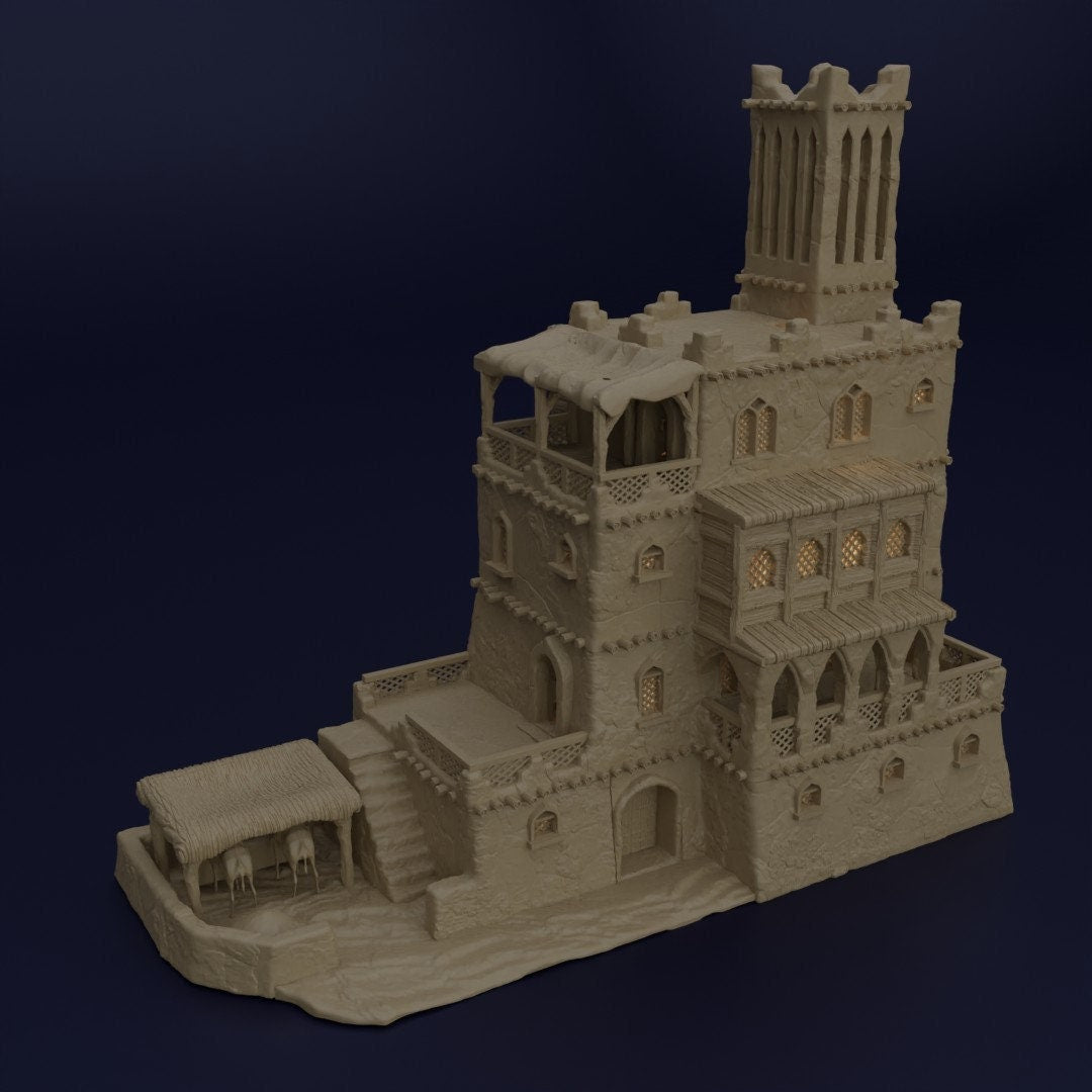 Desert Inn | D&D TTRPG Playable 3D Printed Building Terrain Scenery | MiniatureLand