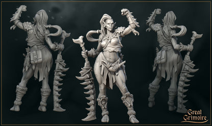 Fury, the Seaside Warrior | Tides of the Abyss | D&D TTRPG Miniature | Great Grimoire