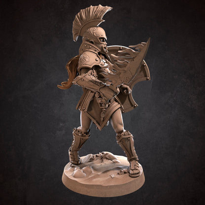 Spartan Warrior, Adara | TABLETOP SCALE | TTRPG Miniature | Bite the Bullet | Unpainted, Unplated Resin 8k