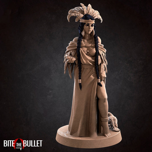Tribal Witch Princess, Agnes | TABLETOP SCALE | TTRPG Miniature | Bite the Bullet | Unpainted, Unplated Resin 8k