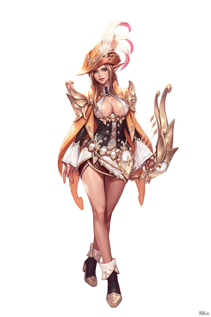 Elf Bard | Tabletop and Display Scale | TTRPG D&D Miniature | Custom Miniatures/Dungeon Pin Ups | Unpainted, Unplated Resin 8k