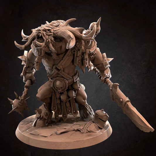 Barath, Minotaur | TABLETOP SCALE | D&D TTRPG Miniature | Bite the Bullet