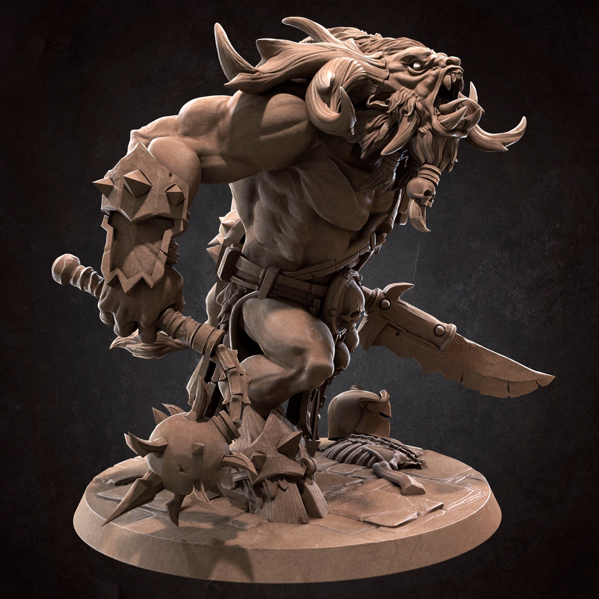 Barath, Minotaur | TABLETOP SCALE | D&D TTRPG Miniature | Bite the Bullet