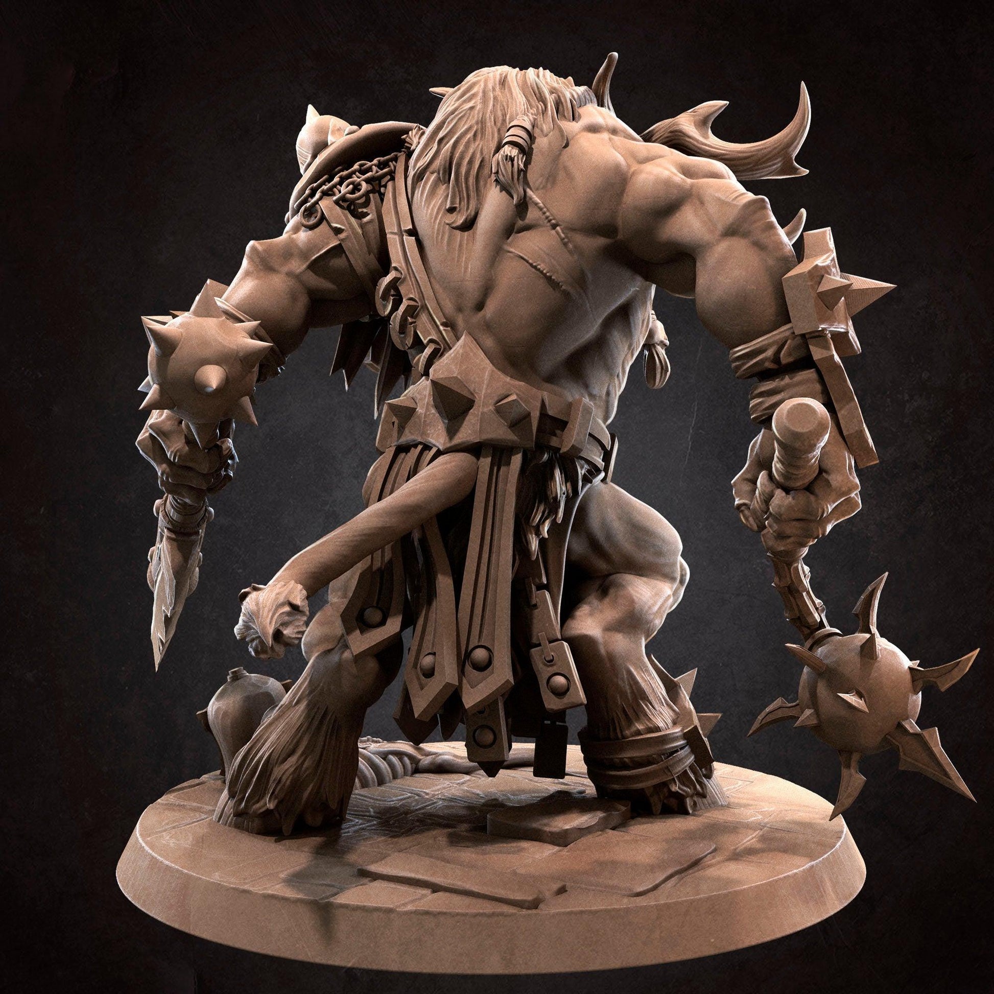 Barath, Minotaur | TABLETOP SCALE | D&D TTRPG Miniature | Bite the Bullet