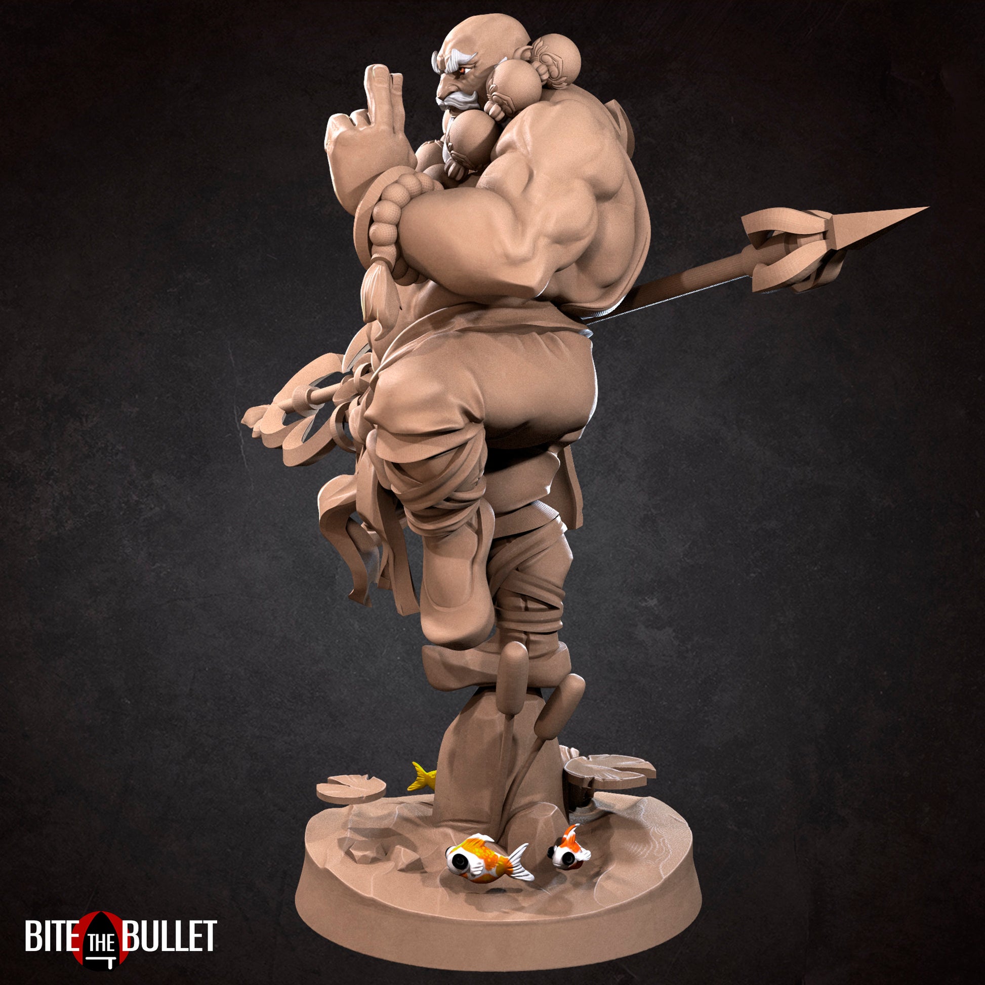 Human Monk, Bob Salot | TABLETOP SCALE | D&D TTRPG Miniature | Bite the Bullet | Unpainted, Unplated Resin 8k