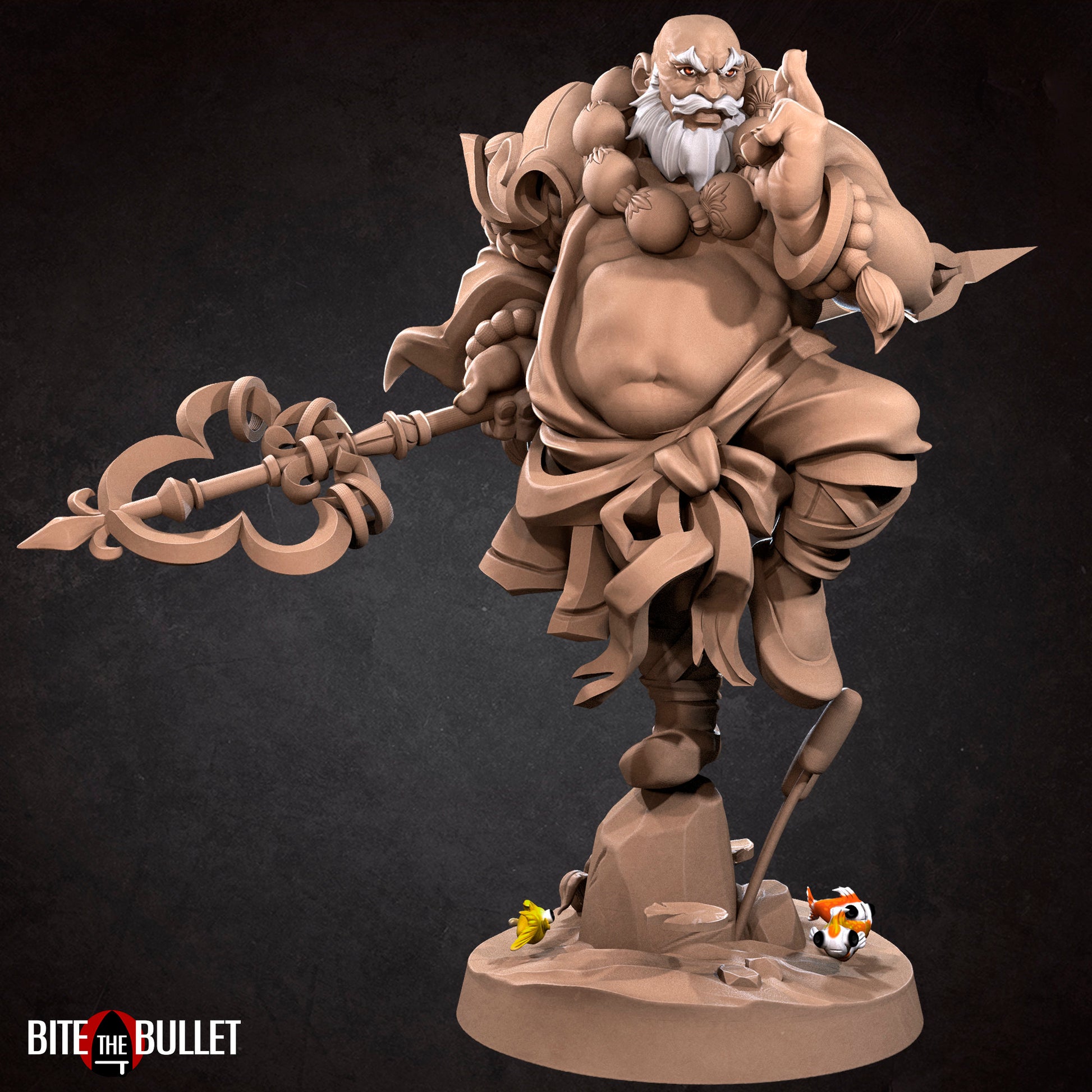 Human Monk, Bob Salot | TABLETOP SCALE | D&D TTRPG Miniature | Bite the Bullet | Unpainted, Unplated Resin 8k