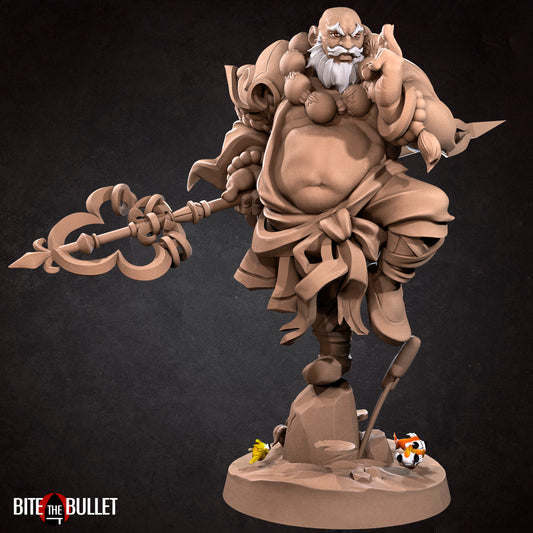 Human Monk, Bob Salot | TABLETOP SCALE | D&D TTRPG Miniature | Bite the Bullet | Unpainted, Unplated Resin 8k
