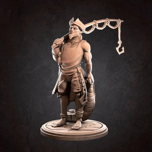 Fisherman | TABLETOP SCALE | D&D TTRPG Miniature | Bite the Bullet | Unpainted, Unplated Resin 8k