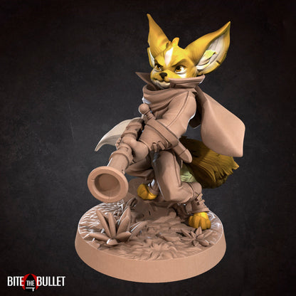 Foxfolk Hunter | TABLETOP SCALE | D&D TTRPG Miniature | Bite the Bullet | Unpainted, Unplated Resin 8k