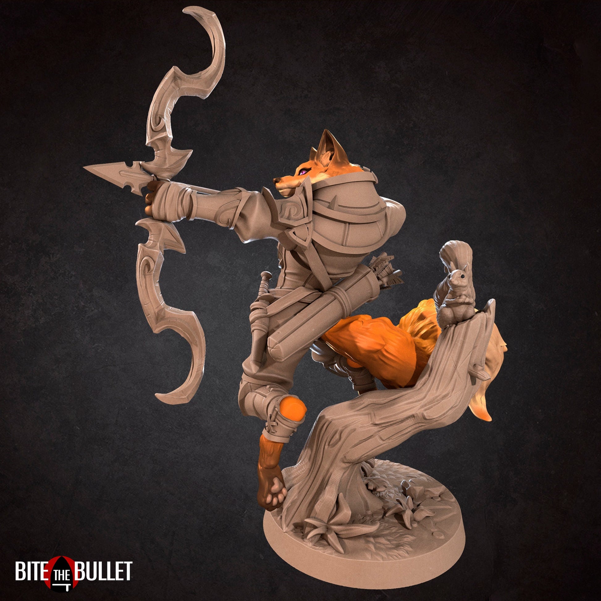 Foxfolk Ranger | TABLETOP SCALE | D&D TTRPG Miniature | Bite the Bullet | Unpainted, Unplated Resin 8k