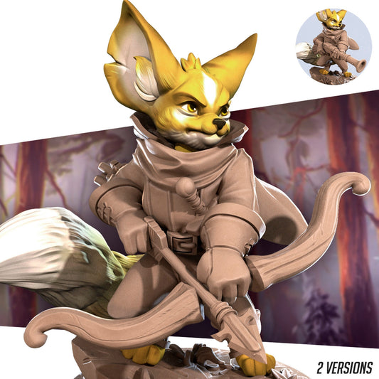 Foxfolk Hunter | TABLETOP SCALE | D&D TTRPG Miniature | Bite the Bullet | Unpainted, Unplated Resin 8k