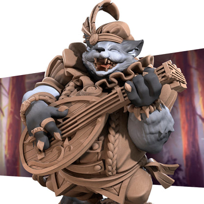 Foxfolk Bard | TABLETOP SCALE | D&D TTRPG Miniature | Bite the Bullet | Unpainted, Unplated Resin 8k