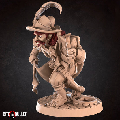 Halfling Bard, Lyre | TABLETOP SCALE | D&D TTRPG Miniature | Bite the Bullet | Unpainted, Unplated Resin 8k
