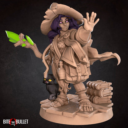 Halfling Wizard | TABLETOP SCALE | D&D TTRPG Miniature | Bite the Bullet | Unpainted, Unplated Resin 8k