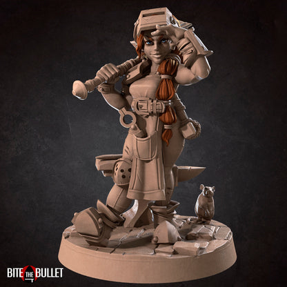Helen, Halfling Blacksmith | TTRPG Miniature | Bite the Bullet | Unpainted, Unplated Resin 8k