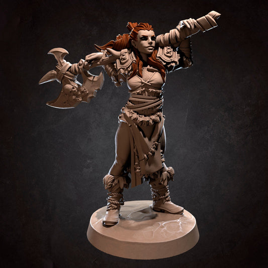 Irya Barbarian | TABLETOP SCALE | TTRPG Miniature | Bite the Bullet