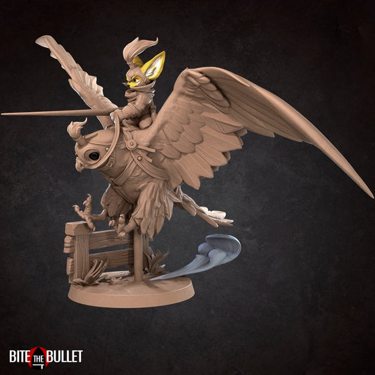 Kennet, Foxfolk Knight Falconer | TABLETOP SCALE | D&D TTRPG Miniature | Bite the Bullet | Unpainted, Unplated Resin 8k