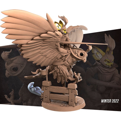 Kennet, Foxfolk Knight Falconer | TABLETOP SCALE | D&D TTRPG Miniature | Bite the Bullet | Unpainted, Unplated Resin 8k