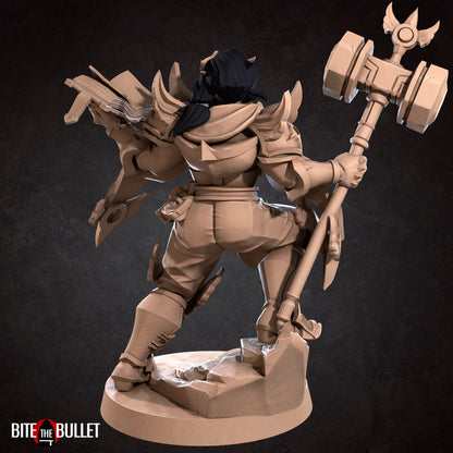 Human Cleric, Loretta | TABLETOP SCALE | D&D TTRPG Miniature | Bite the Bullet | Unpainted, Unplated Resin 8k