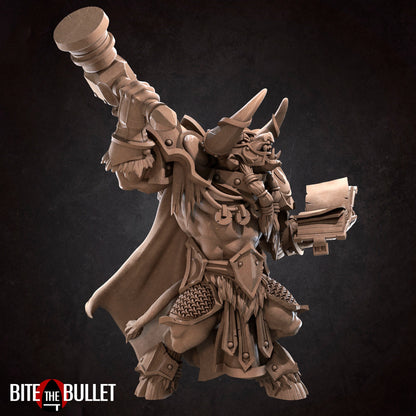 Minotaur Paladin | Tabletop Scale | DnD TTRPG Miniature | Bite the Bullet | Unpainted, Unplated Resin 8k