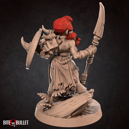 Olga and Volga, Dwarf Twin Sisters | TABLETOP SCALE | D&D TTRPG Miniature | Bite the Bullet | Unpainted, Unplated Resin 8k