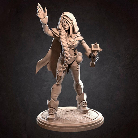 Pirate Deck Mage, Cora | TABLETOP SCALE | D&D TTRPG Miniature | Bite the Bullet | Unpainted, Unplated Resin 8k